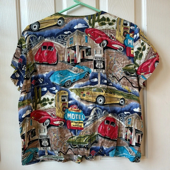 Paradise Found Honolulu Hawaii Corvette Car US Route 66 Sunset Motel Top Vtg L - Picture 3 of 8